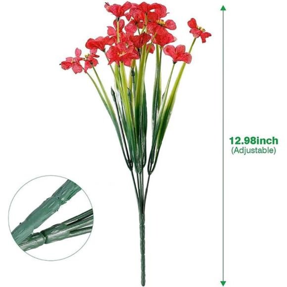 20Bundles Outdoor Artificial Flowers,UV Resistant Fake Flower with Plastic Plant - Picture 4 of 6